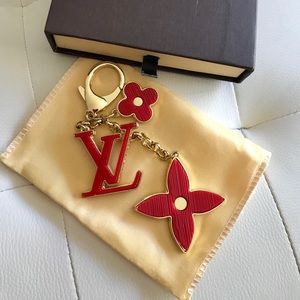 Red Fleur de Lis Key chain
